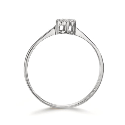 Finger ring 750/18 K vitguld diamant 0.06 ct, 7 stenar, w-si