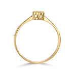 Finger ring 750/18 K gult guld diamant 0.06 ct, 7 stenar, w-si
