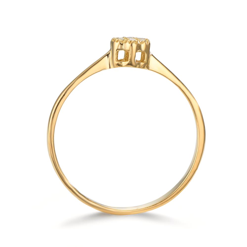 Finger ring 750/18 K gult guld diamant 0.06 ct, 7 stenar, w-si