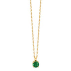Collier 750/18 K gult guld smaragd 0.22 ct 42 cm