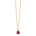 Collier 750/18 K gult guld rubin 0.26 ct 42 cm