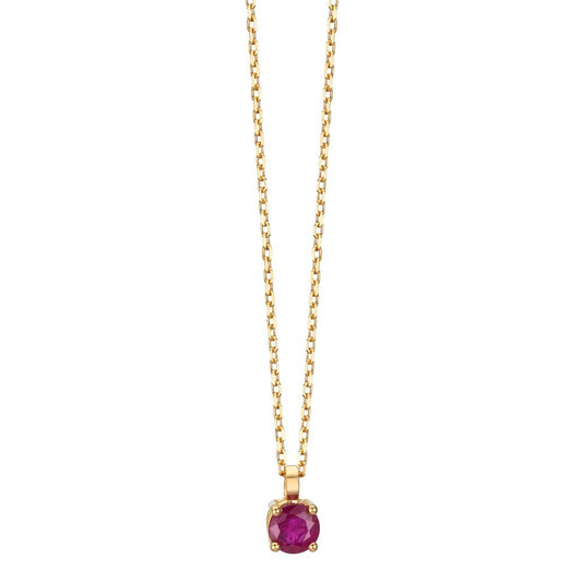 Collier 750/18 K gult guld rubin 0.26 ct 42 cm