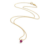 Collier 750/18 K gult guld rubin 0.26 ct 42 cm