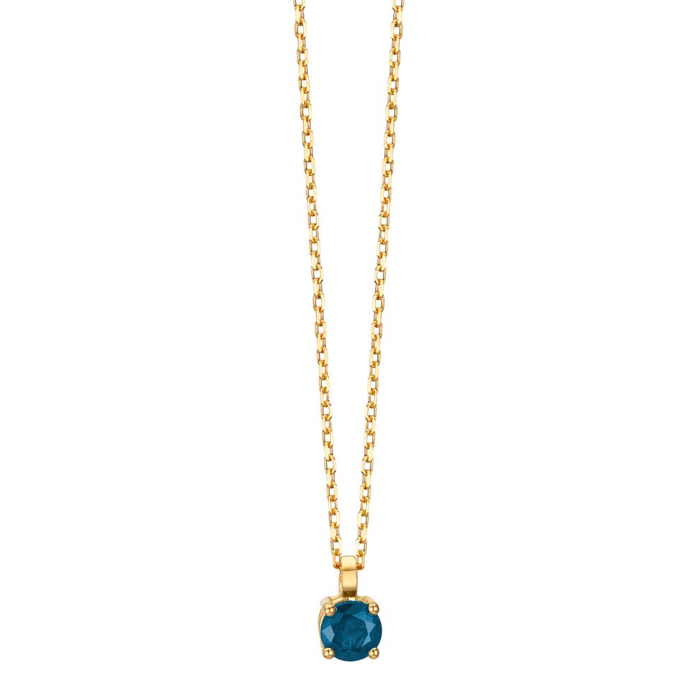 Collier 750/18 K gult guld safir 0.28 ct 42 cm