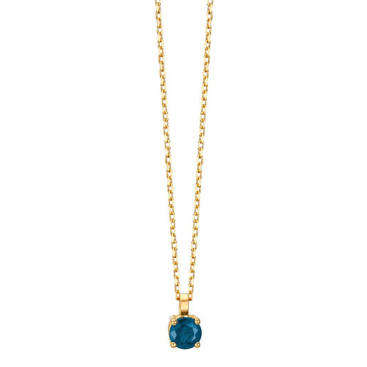 Collier 750/18 K gult guld safir 0.28 ct 42 cm