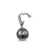 Hängsmycke Silver Zirkoniumoxid 20 stenar rodiumpläterad Tahitisk pärla 10-11 mm