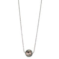 Collier Silver rodiumpläterad Tahitisk pärla, 10 mm 38-50 cm