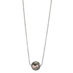 Collier Silver rodiumpläterad Tahitisk pärla, 10 mm 38-50 cm