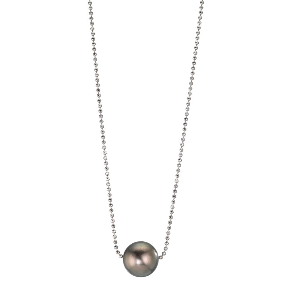 Collier Silver rodiumpläterad Tahitisk pärla, 10 mm 38-50 cm