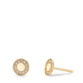 Örhängen med knoppar 375/9 K gult guld Zirkoniumoxid Ø6 mm