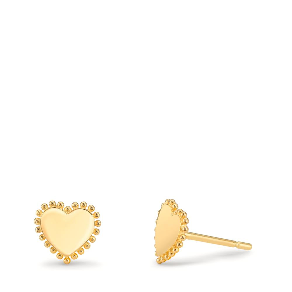 Örhängen med knoppar 375/9 K gult guld Hjärta Ø6.5 mm