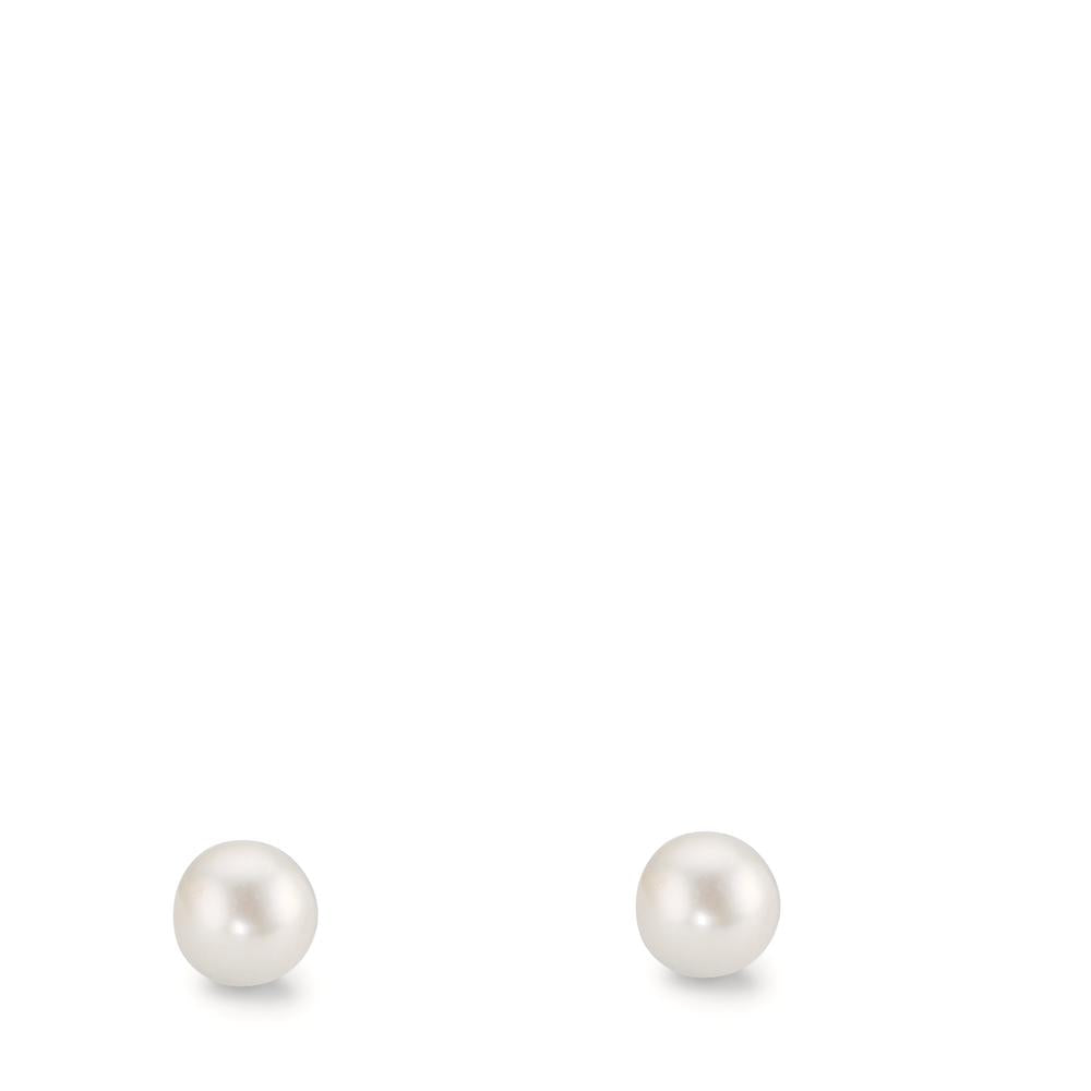 Örhängen med knoppar 375/9 K gult guld glänsande pärlor, 2 Pärlor 4-4.5 mm