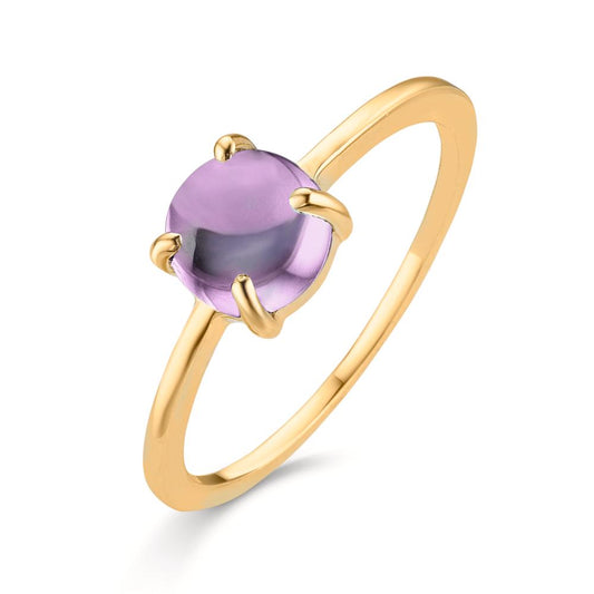 Finger ring 375/9 K gult guld ametist 5.5 mm