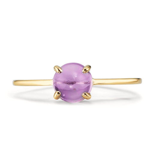 Finger ring 375/9 K gult guld ametist 5.5 mm