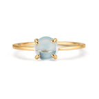 Finger ring 375/9 K gult guld topas ljusblå, 5.5 mm
