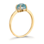 Finger ring 375/9 K gult guld topas ljusblå, 5.5 mm