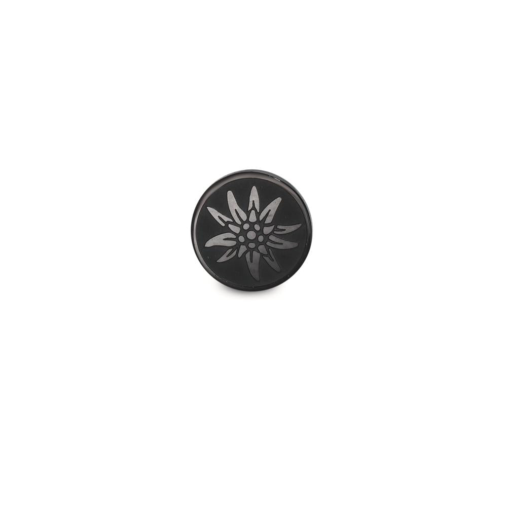 Örhängen 1 st rostfritt stål svart IP-belagd Edelweiss Ø8 mm