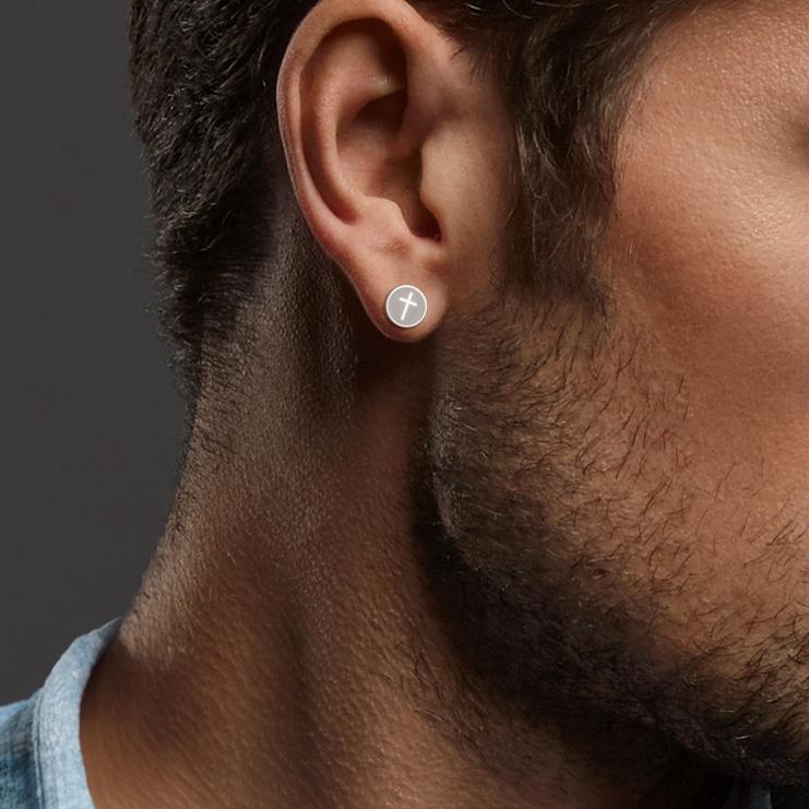 Örhängen 1 st rostfritt stål Korsa Ø8 mm