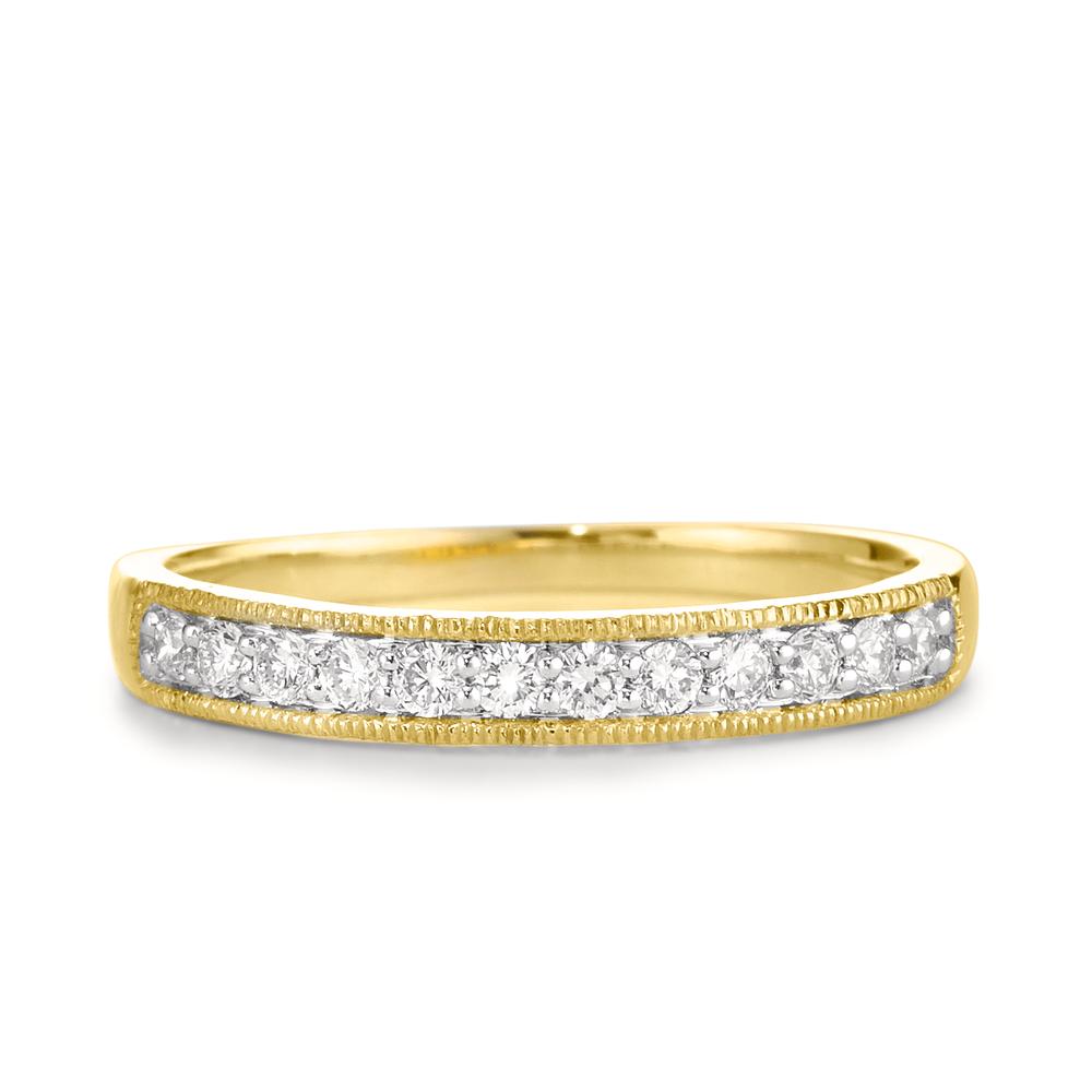 Minnesring 750/18 K gult guld diamant 0.25 ct, 12 stenar, w-pi3