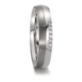 Partnerring rostfritt stål, titan diamant 0.09 ct, 6 stenar, w-si