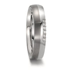 Partnerring rostfritt stål, titan diamant 0.09 ct, 6 stenar, w-si