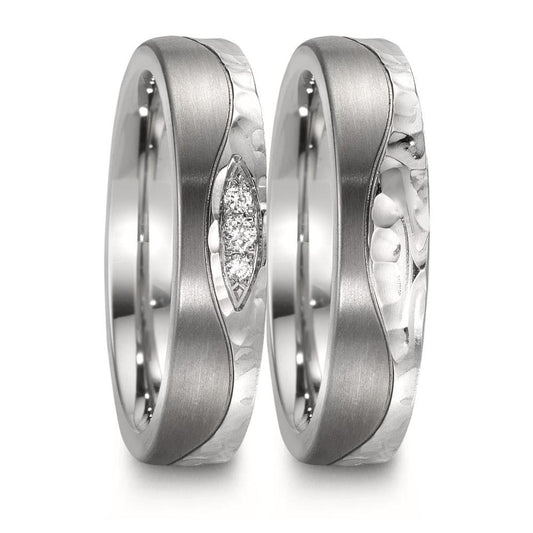 Partnerring rostfritt stål, titan