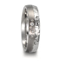 Partnerring rostfritt stål, titan diamant 0.05 ct, 5 stenar, w-si