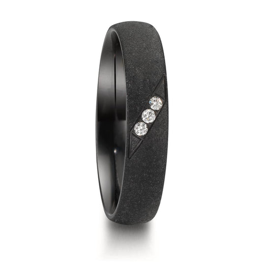 Partnerring zirkonium diamant 0.045 ct, 3 stenar, w-si