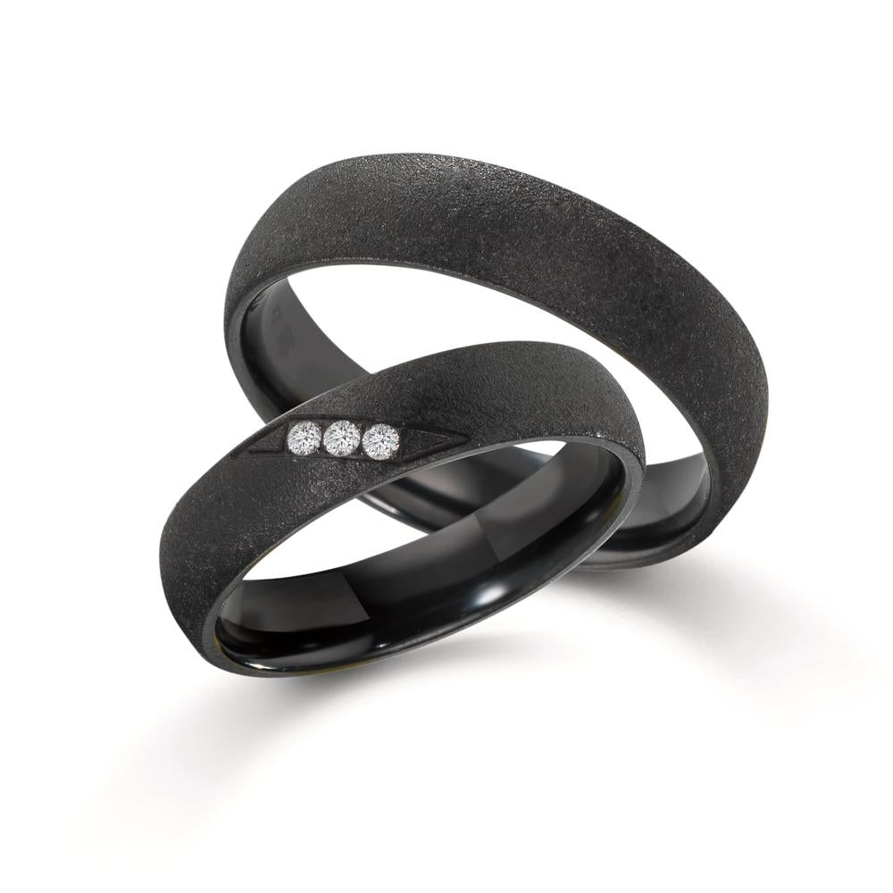 Partnerring zirkonium diamant 0.045 ct, 3 stenar, w-si