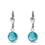 Örhängen antiallergisk Zirkoniumoxid aqua, 2 stenar, 8 mm