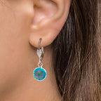 Örhängen antiallergisk Zirkoniumoxid aqua, 2 stenar, 8 mm