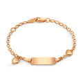 Graverat armband 750/18 K rött guld Hjärta 12-14 cm