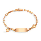 Graverat armband 750/18 K rött guld Hjärta 12-14 cm