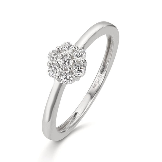 Finger ring Silver Zirkoniumoxid 7 stenar rodiumpläterad