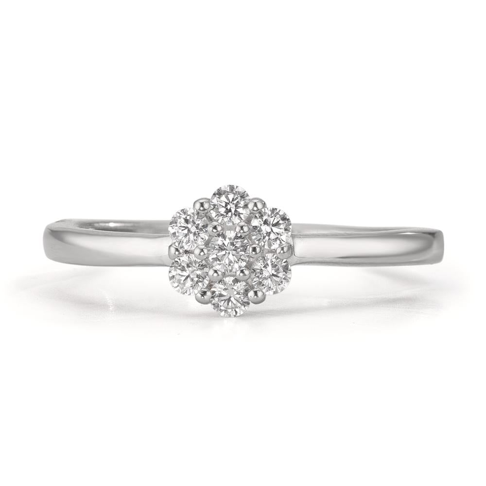 Finger ring Silver Zirkoniumoxid 7 stenar rodiumpläterad