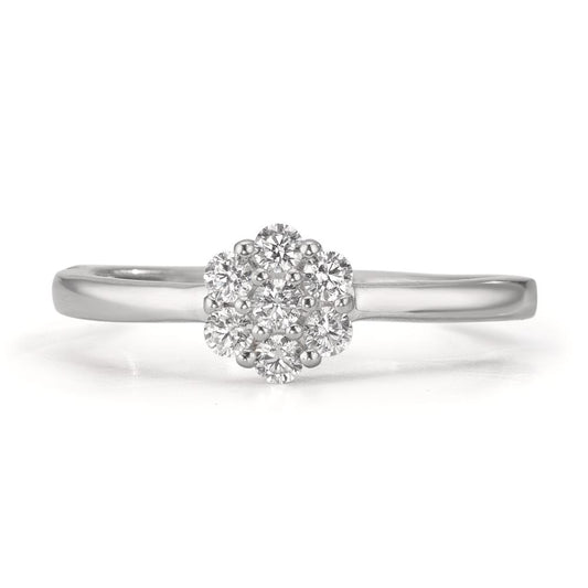 Finger ring Silver Zirkoniumoxid 7 stenar rodiumpläterad