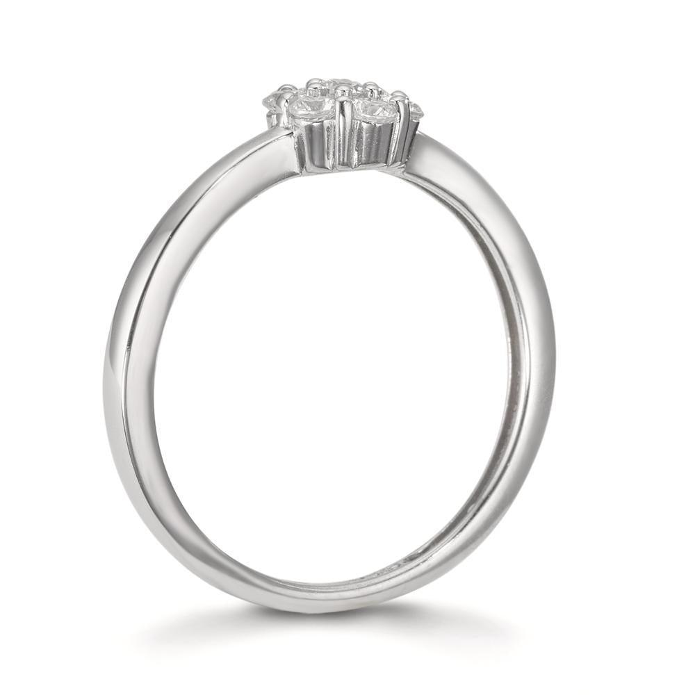 Finger ring Silver Zirkoniumoxid 7 stenar rodiumpläterad