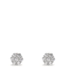 Örhängen med knoppar Silver Zirkoniumoxid 14 stenar rodiumpläterad blomma