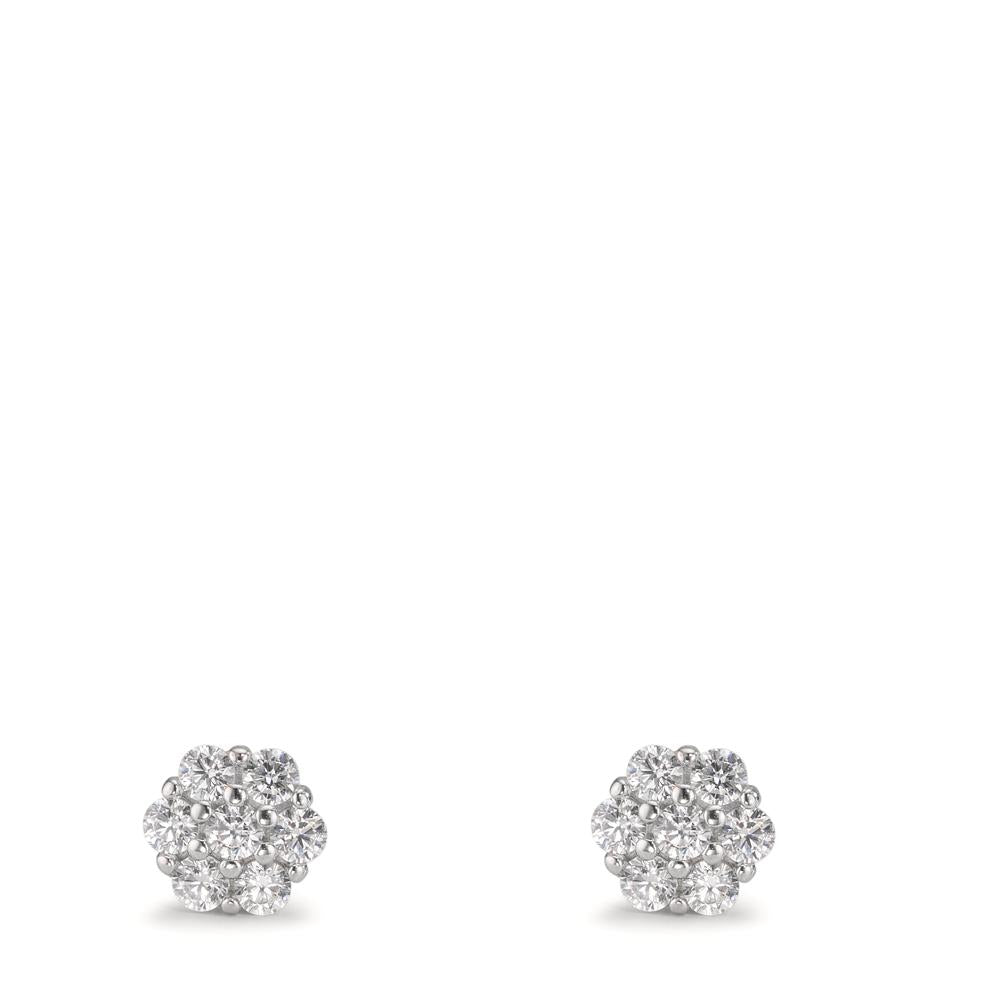 Örhängen med knoppar Silver Zirkoniumoxid 14 stenar rodiumpläterad blomma