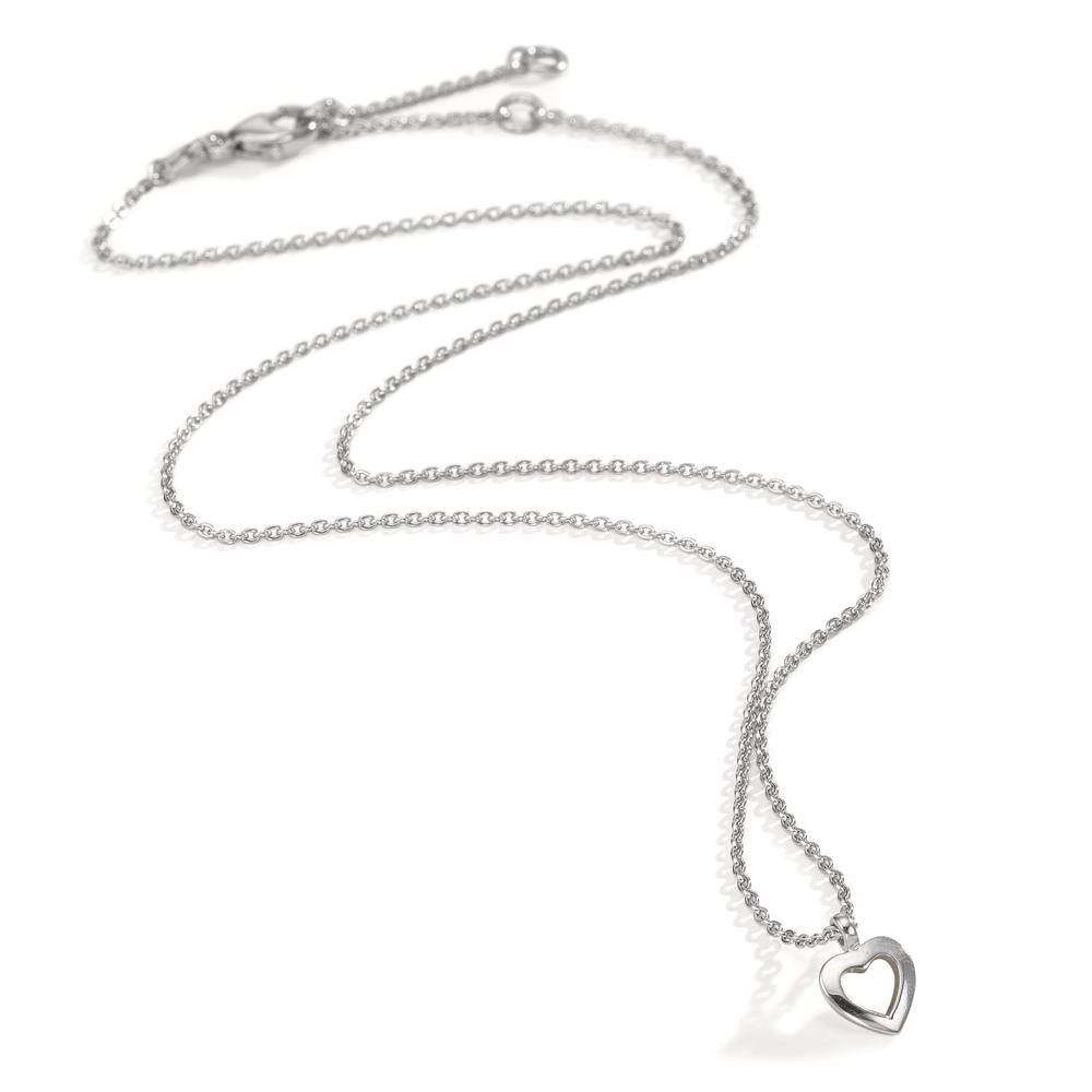Collier Silver rodiumpläterad Hjärta 38-42 cm