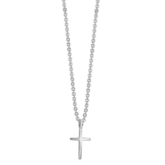 Collier Silver rodiumpläterad Korsa 38-42 cm