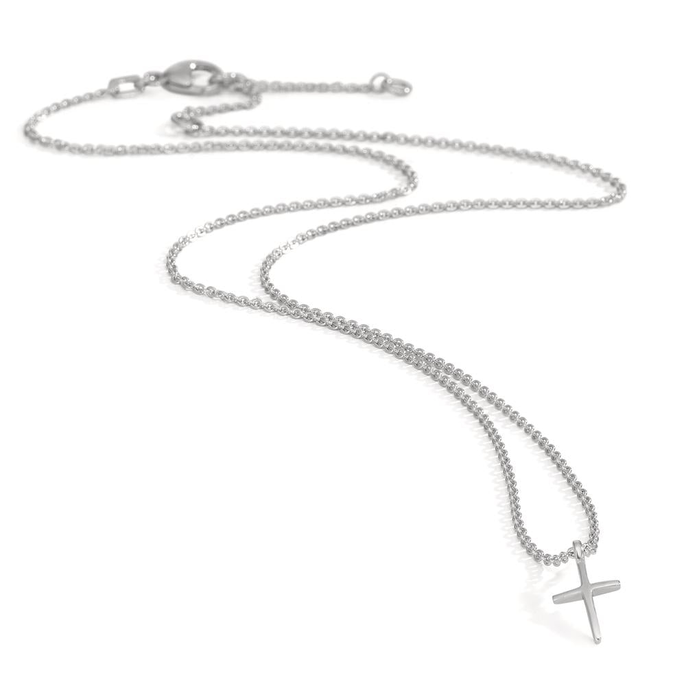 Collier Silver rodiumpläterad Korsa 38-42 cm