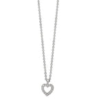 Collier Silver Zirkoniumoxid 16 stenar rodiumpläterad Hjärta 38-42 cm