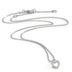 Collier Silver Zirkoniumoxid 16 stenar rodiumpläterad Hjärta 38-42 cm