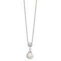 Collier Silver rodiumpläterad Sötvattensodlad pärla 7.5-8 mm 38-42 cm