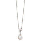 Collier Silver rodiumpläterad Sötvattensodlad pärla 7.5-8 mm 38-42 cm