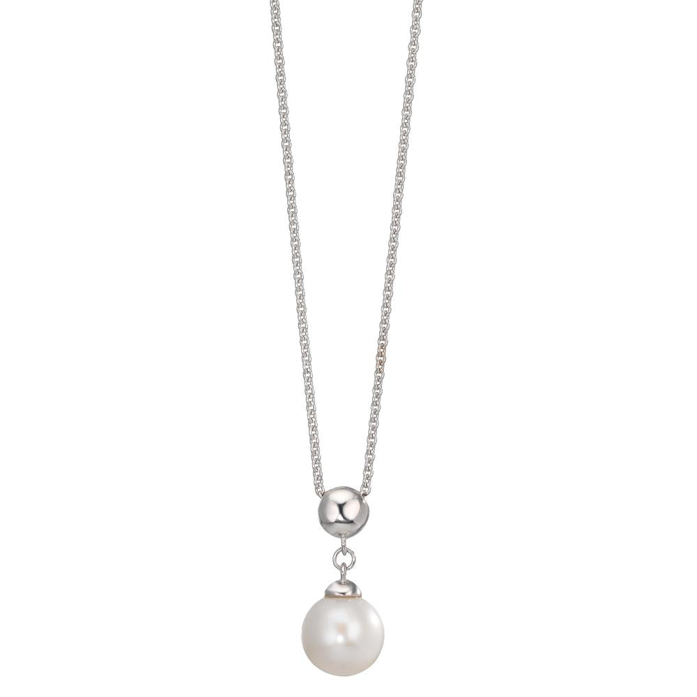 Collier Silver rodiumpläterad Sötvattensodlad pärla 7.5-8 mm 38-42 cm