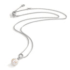 Collier Silver rodiumpläterad Sötvattensodlad pärla 7.5-8 mm 38-42 cm