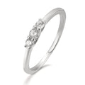 Finger ring Silver Zirkoniumoxid 3 stenar rodiumpläterad