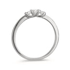Finger ring Silver Zirkoniumoxid 3 stenar rodiumpläterad